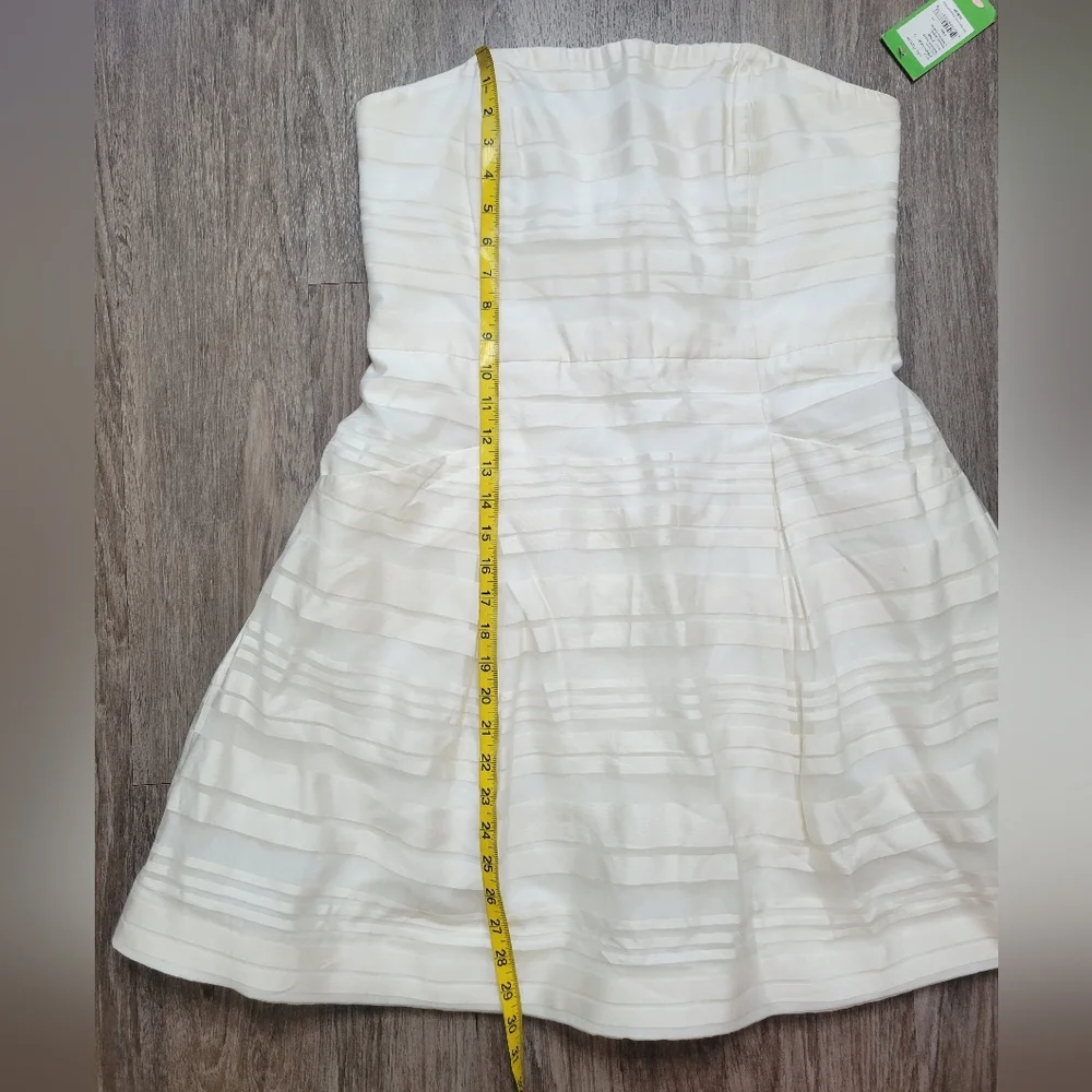 NWT Lilly Pulitzer Blossom Strapless Dress Resort White Wrapping Stripe Silk 14 - Picture 16 of 16